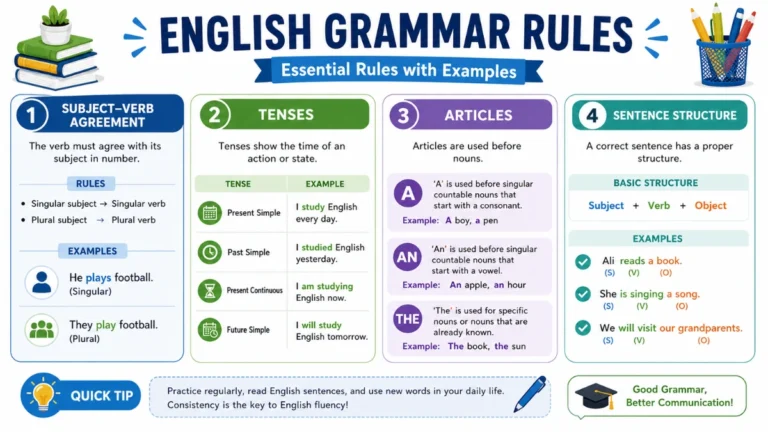 English Grammar Rules with Examples: Complete Easy Guide for Students